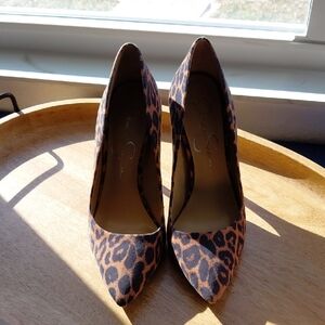 Jessica Simpson Brown Leopard Heels